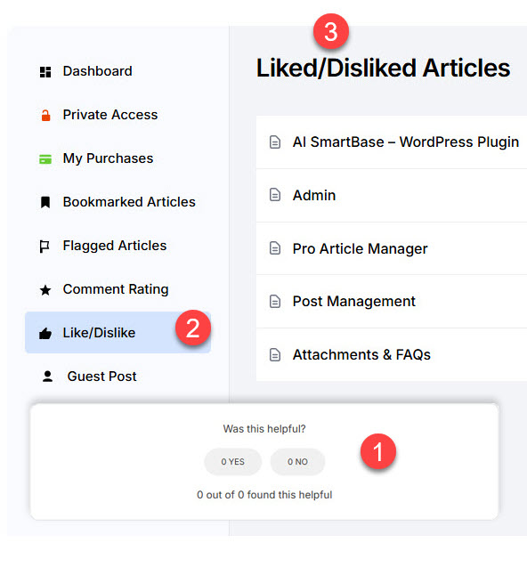 Like/Dislike System
