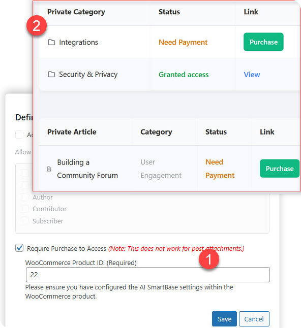 Paid Articles & Categories